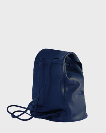 Sac à dos en cuir bleu fait main premium artisanal espagnol unisexe"