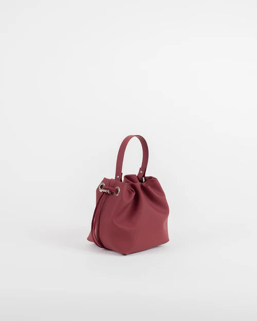 Sac à main Angelita bordeaux en cuir tanné végétal – Bmassy