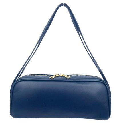 Sac Bandoulière Baril bleu Cuir Italien Authentique - Maroquinerie Femme