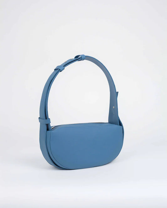 Sac à Main Baguette Bleu Turquoise Demi Lune Silicone Végan - Sac Artisanal Femme