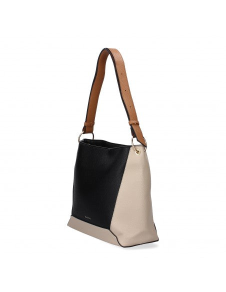 Sac à bandoulière femme bicolore noir et beige – Collection Élégance Urbaine