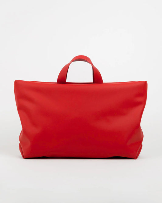 Sac à main rouge écoresponsable en peau végétale - Maroquinerie artisanale durable