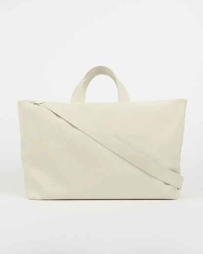 Sac à main fourre-tout écoresponsable blanc peau végétale – maroquinerie artisanale Bmassy