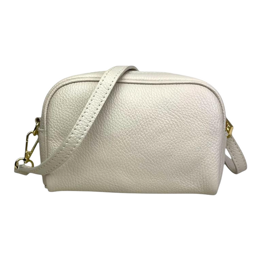 Sac Bandoulière en peau italienne avec Poche Avant - Rouge