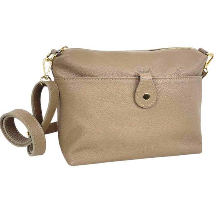 Sac bandoulière gris sophistiqué cuir italien – fait main artisanal – Bmassy