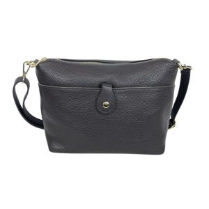 Sac bandoulière noir premium cuir italien – fait main artisanal – Bmassy