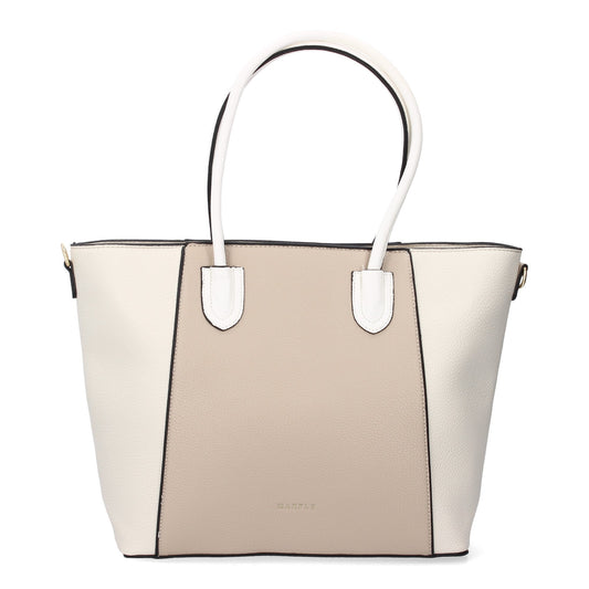 sac à bandoulière femme bicolore noir beige, sac à épaule élégant, sac à main mode femme