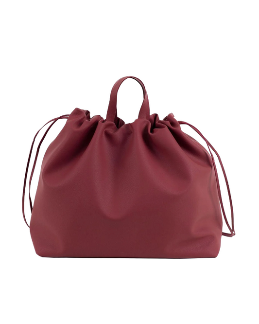 Sac bandoulière cuir végétal marron femme ANGELINES - vue principale - Maroquinerie artisanale premium