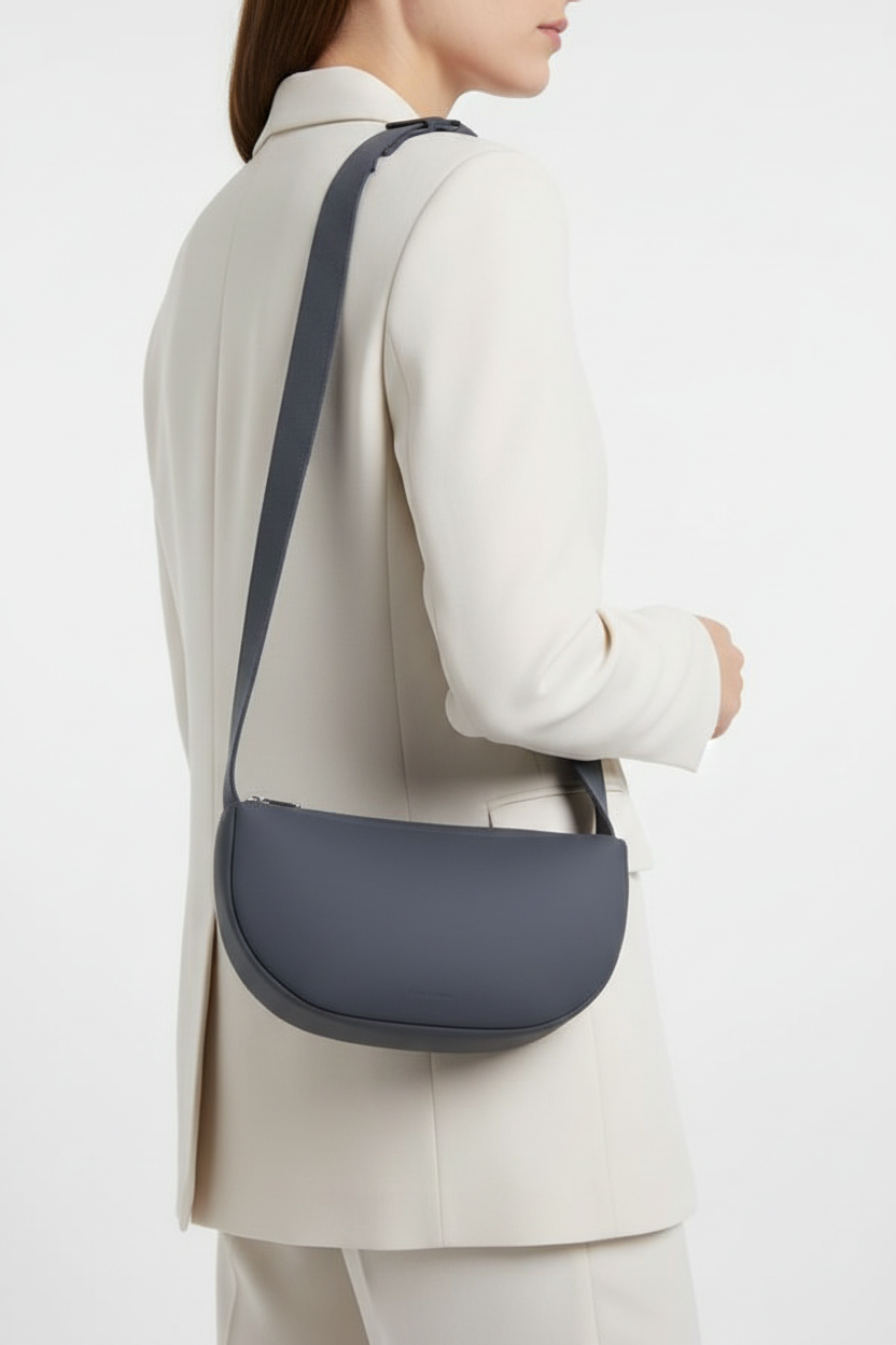 Sac à Main Baguette Gris Silicone Végan - Sac Artisanal Femme