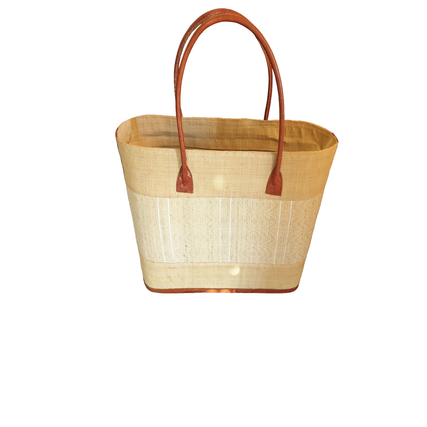 Sac Cabas Raphia Naturel Beige Doublure Noire