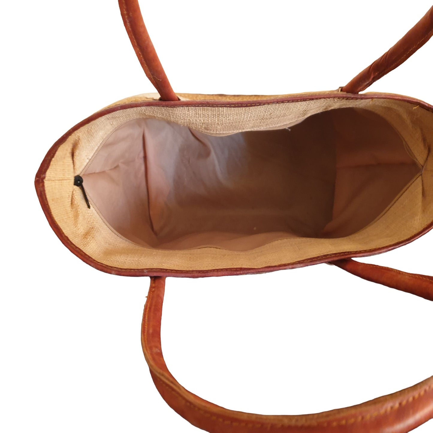 Sac Cabas Raphia Naturel Beige Motif Géométrique